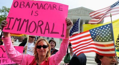 Obamacare Protestors at the Supreme Court in Washington D.C.  Photo source: http://goo.gl/jU3j6 